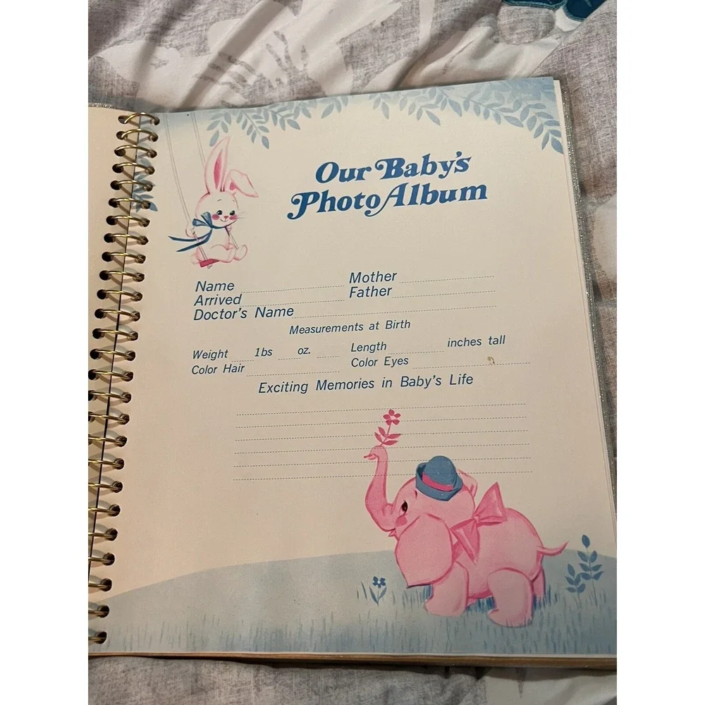 Vintage Kitschy‎ Photo Album Scrapbook Japan Giraffe  Birds Bear New Baby Book